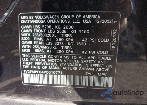 2023 Volkswagen Id.4 Pro S/Pro S Plus z USA, uszkodzony, nr VIN 1V2FMPE84PC010771